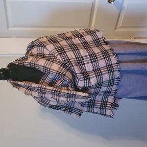 Black and Pink Plaid Blanket Scarf